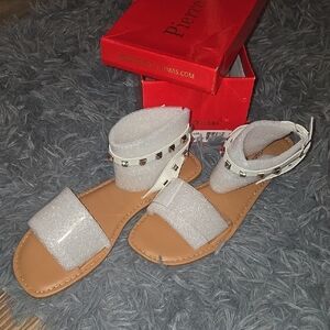 White Studded Sandals